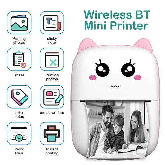 Mini Inkless Printer, Print Photos Anywhere, Anytime!