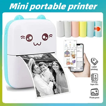 Mini Inkless Printer, Print Photos Anywhere, Anytime!